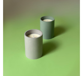 Bougie Air marin & Elémi - Pot déco gris