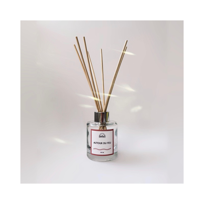 Parfum feu de bois, réconfortant et chaleureux.
